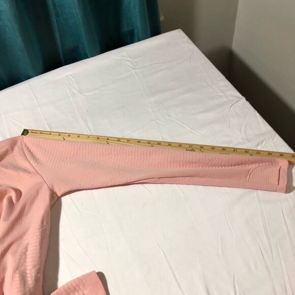 Athleta womens M flurry balaclava rib mix solid pink pullover hoodie cagoule - Picture 10 of 15